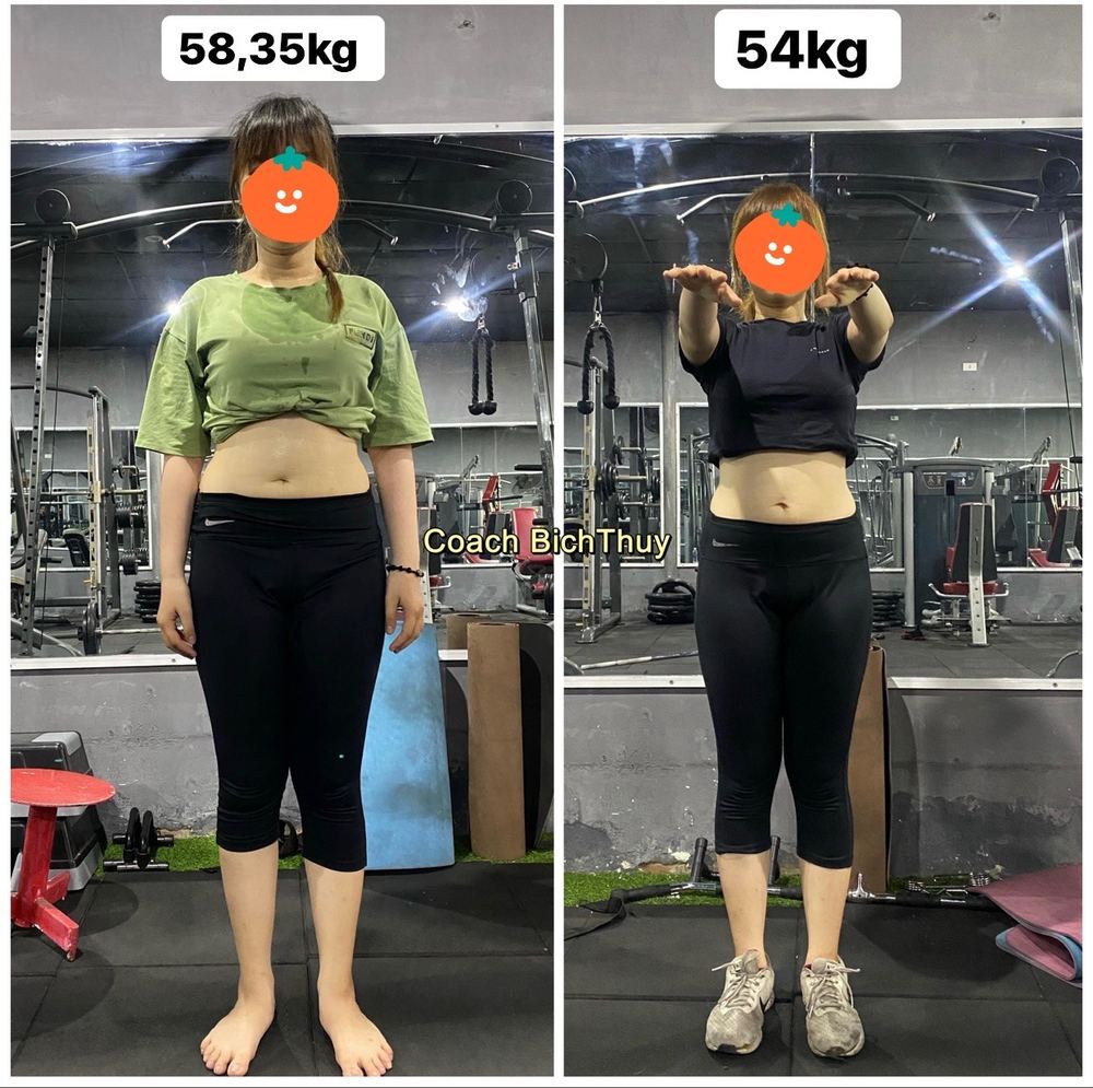Học viên nữ: từ 58,35 kg xuống 54 kg